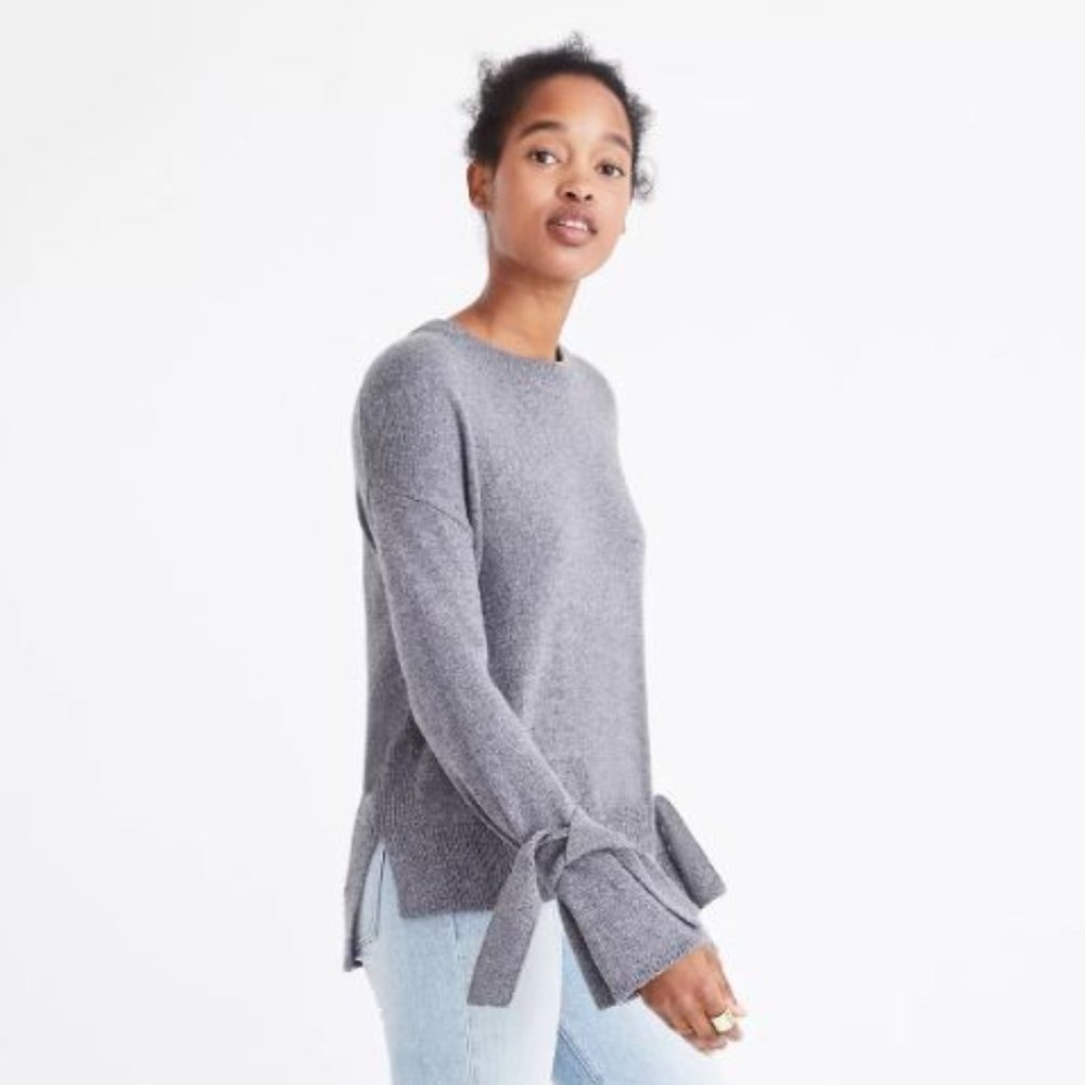 Madewell Tie-Cuff Pullover Sweater